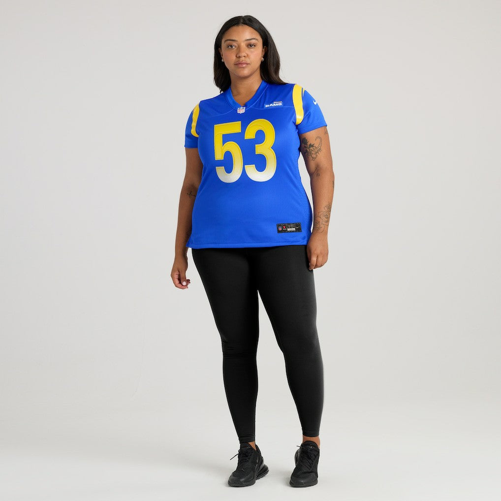 Nate Landman Los Angeles Rams Women's Team Game Jersey - Royal on sale