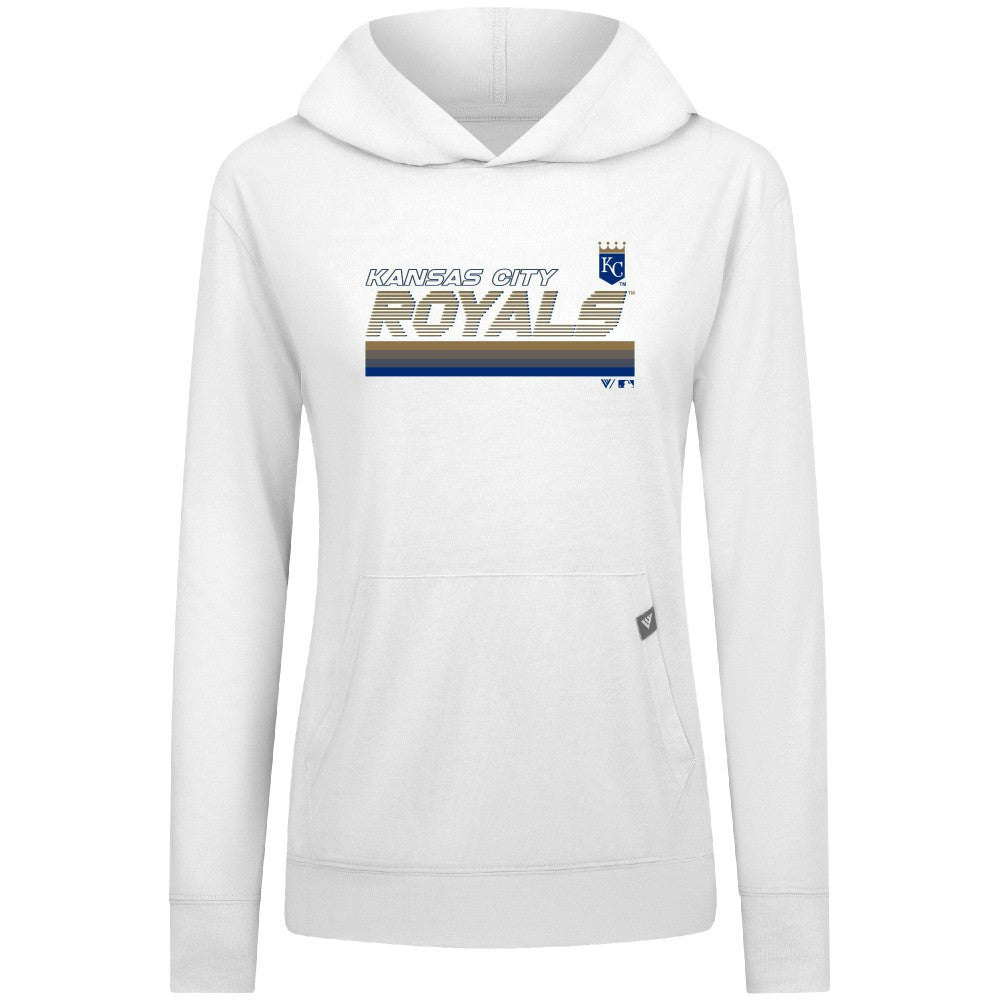 Kansas City Royals Levelwear Women's Relay Breaker Pullover Hoodie White