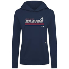 Atlanta Braves Levelwear Women's Relay Breaker Pullover Hoodie Navy