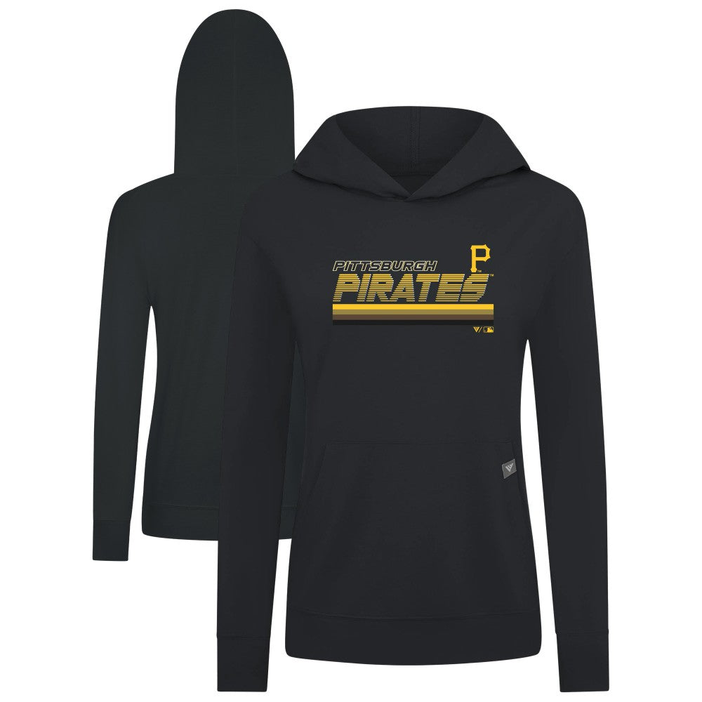 Pittsburgh Pirates Levelwear Women's Relay Breaker Pullover Hoodie Black