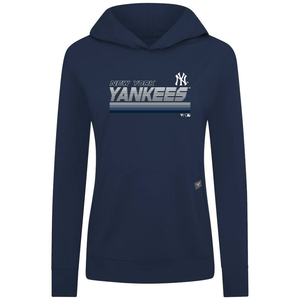 New York Yankees Levelwear Women's Relay Breaker Pullover Hoodie Navy