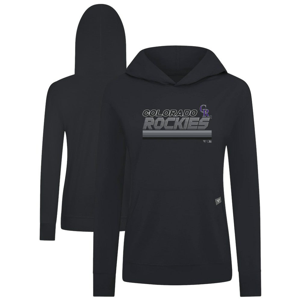Colorado Rockies Levelwear Women's Relay Breaker Pullover Hoodie Black