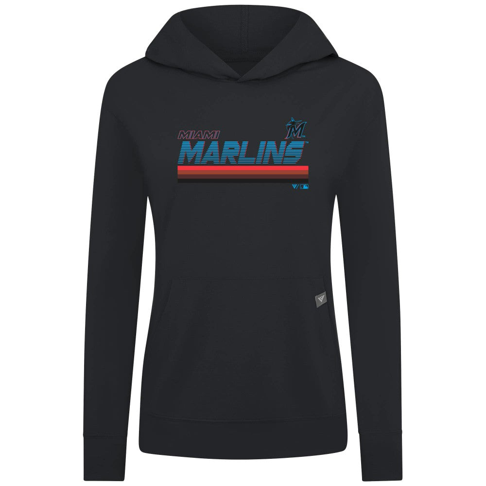 Miami Marlins Levelwear Women's Relay Breaker Pullover Hoodie Black
