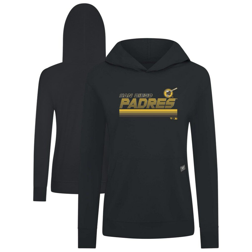San Diego Padres Levelwear Women's Relay Breaker Pullover Hoodie Black