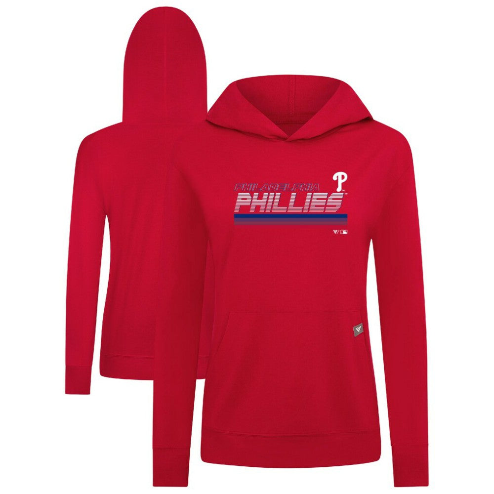 Philadelphia Phillies Levelwear Women's Relay Breaker Pullover Hoodie Red
