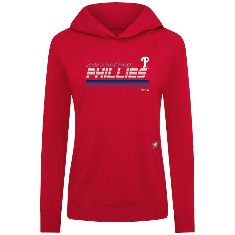 Philadelphia Phillies Levelwear Women's Relay Breaker Pullover Hoodie Red