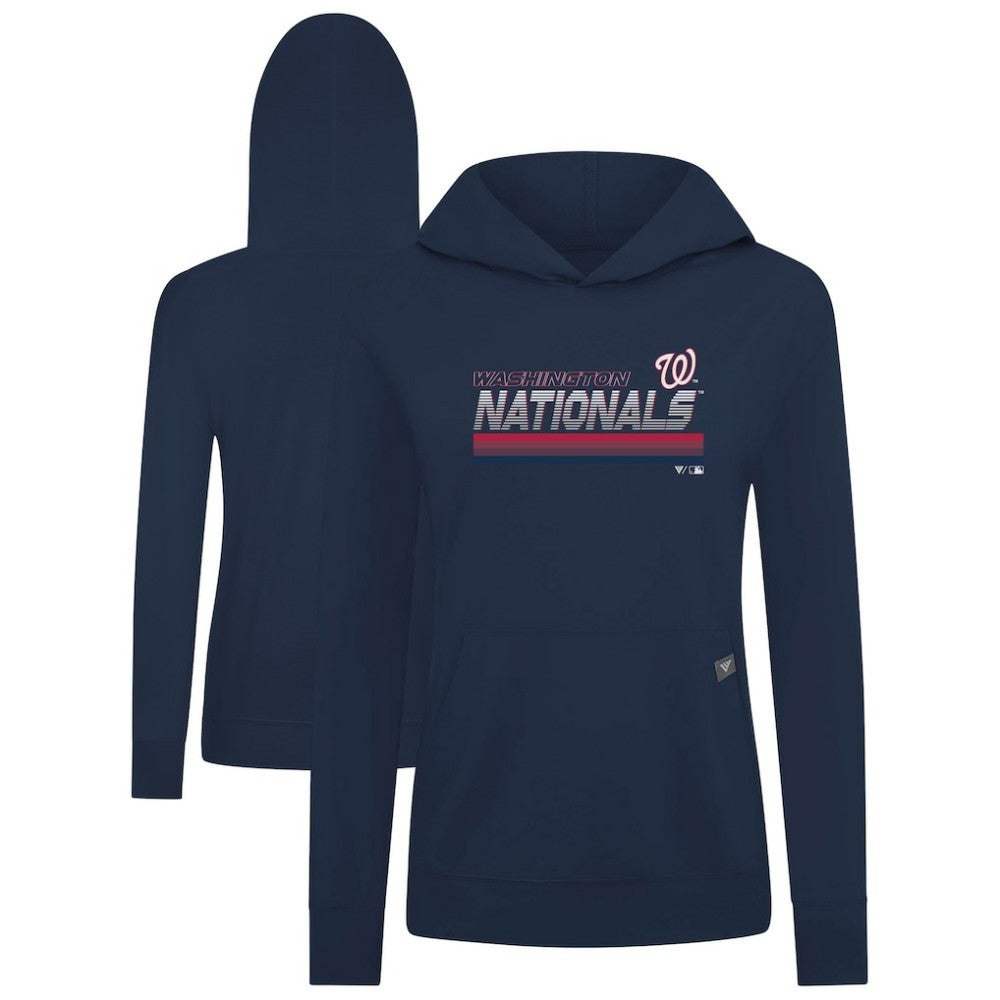 Washington Nationals Levelwear Women's Relay Breaker Pullover Hoodie Navy