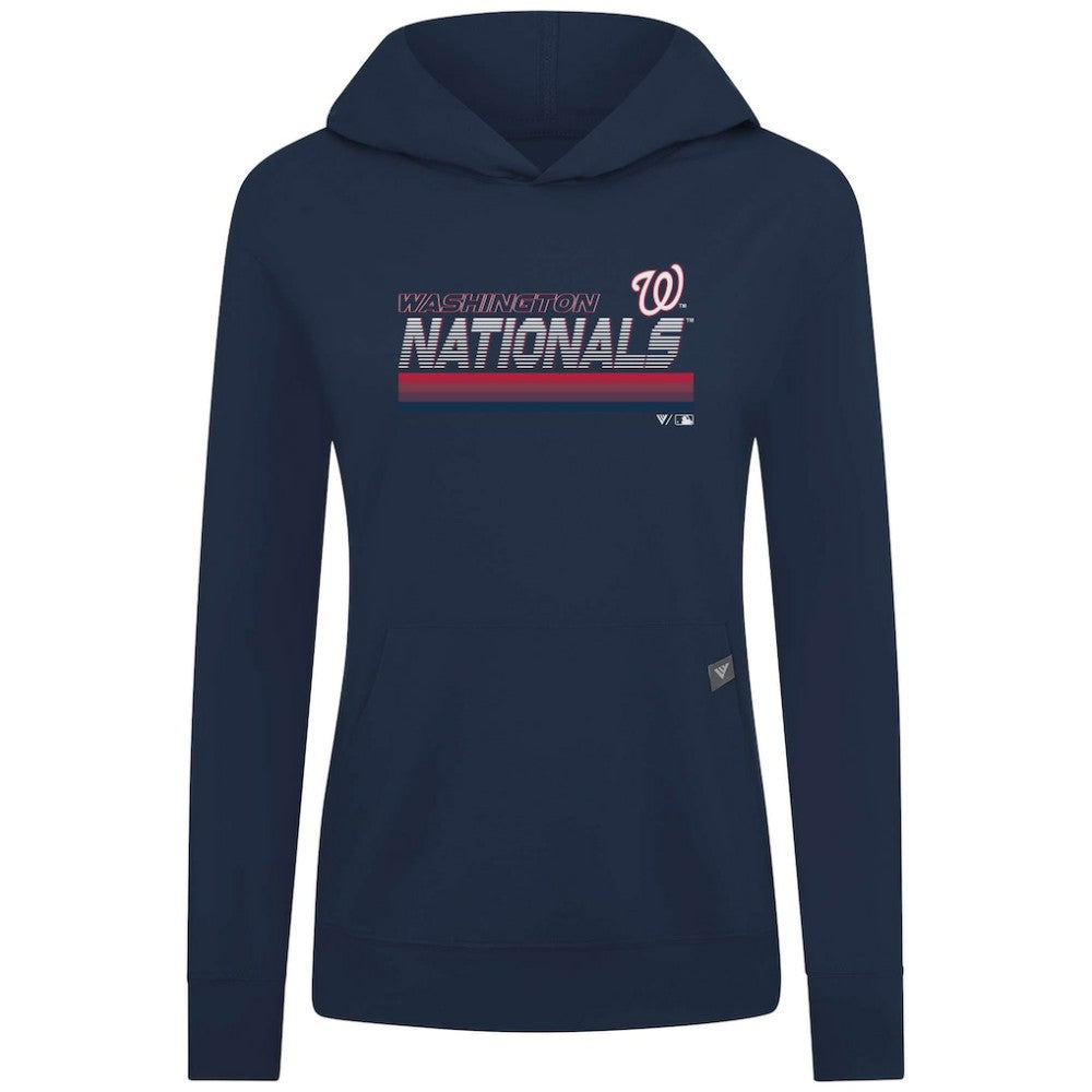 Washington Nationals Levelwear Women's Relay Breaker Pullover Hoodie Navy