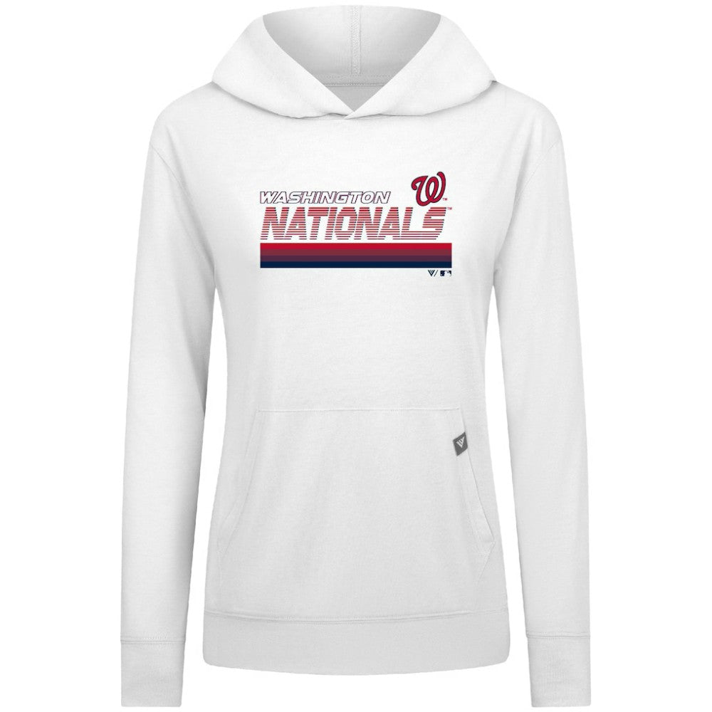 Washington Nationals Levelwear Women's Relay Breaker Pullover Hoodie White