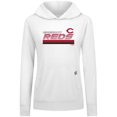 Cincinnati Reds Levelwear Women's Relay Breaker Pullover Hoodie White
