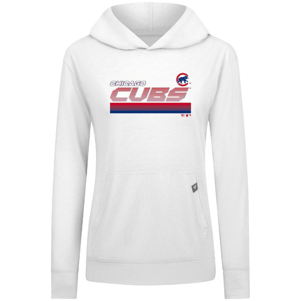 Chicago Cubs Levelwear Women's Relay Breaker Pullover Hoodie White