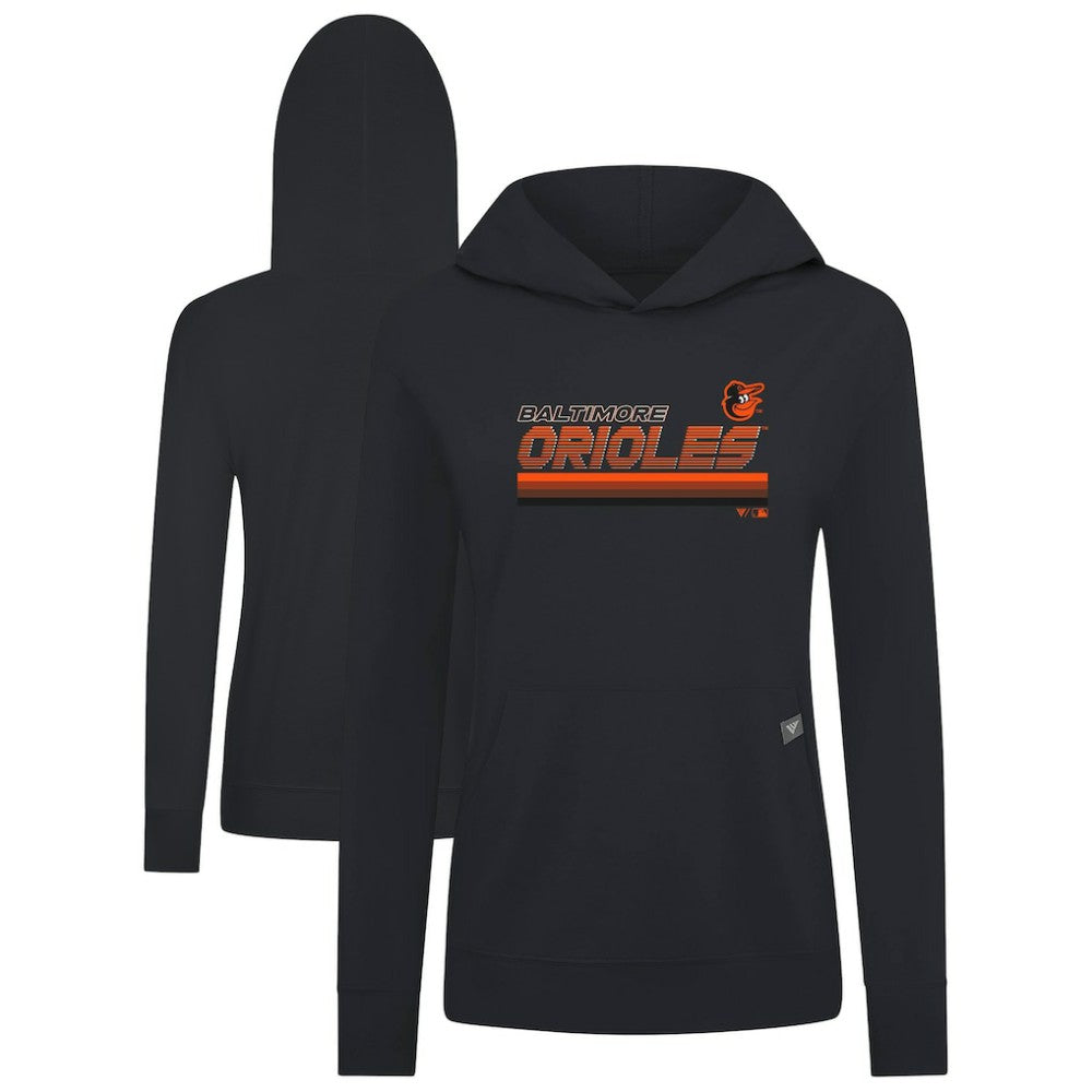 Baltimore Orioles Levelwear Women's Relay Breaker Pullover Hoodie Black