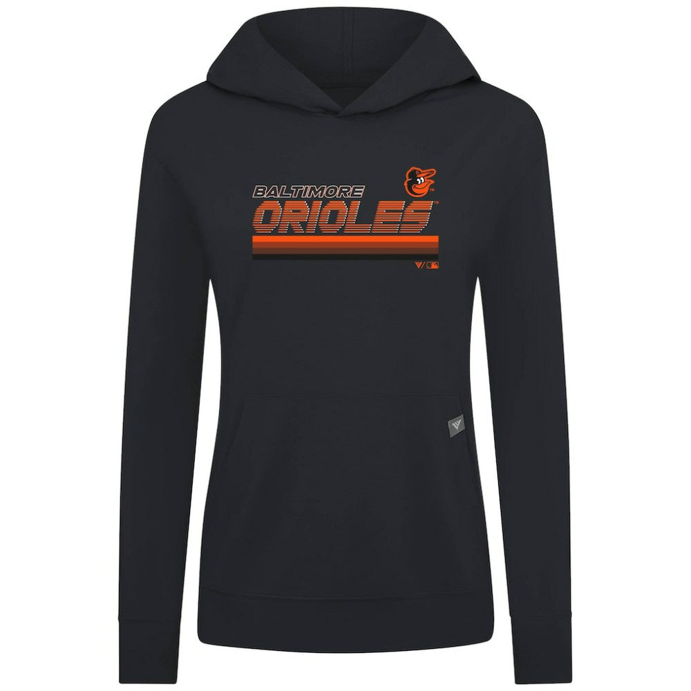 Baltimore Orioles Levelwear Women's Relay Breaker Pullover Hoodie Black