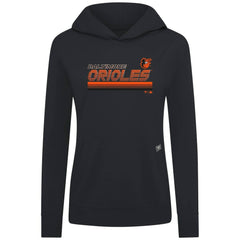Baltimore Orioles Levelwear Women's Relay Breaker Pullover Hoodie Black