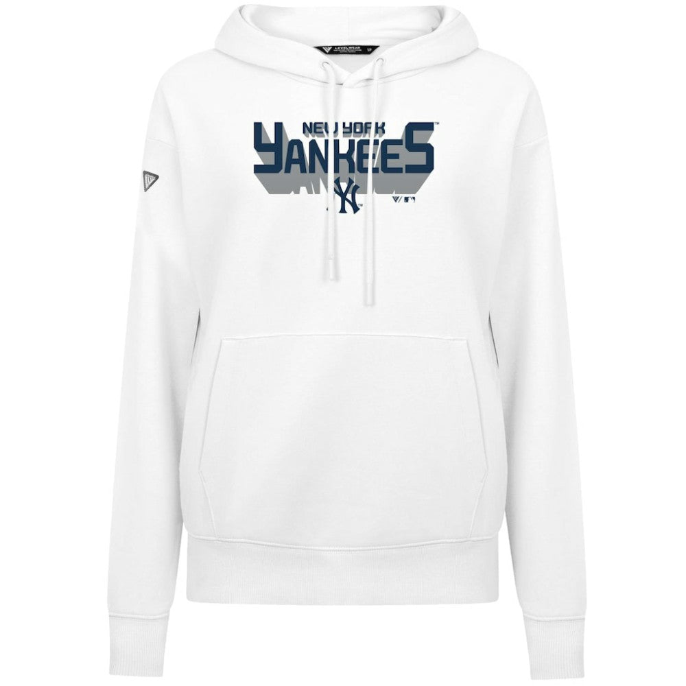 New York Yankees Levelwear Women's Adorn Retro 3D Pullover Hoodie White