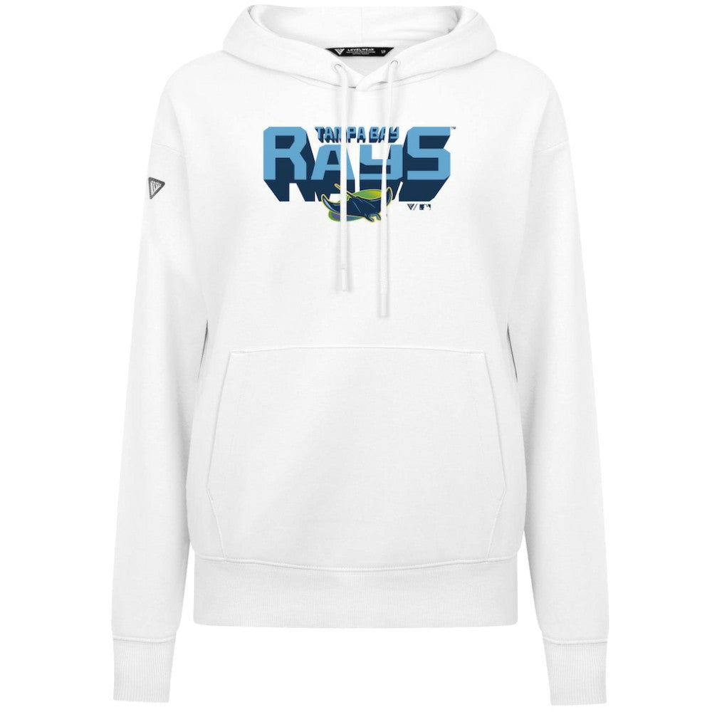 Tampa Bay Rays Levelwear Women's Adorn Retro 3D Pullover Hoodie White
