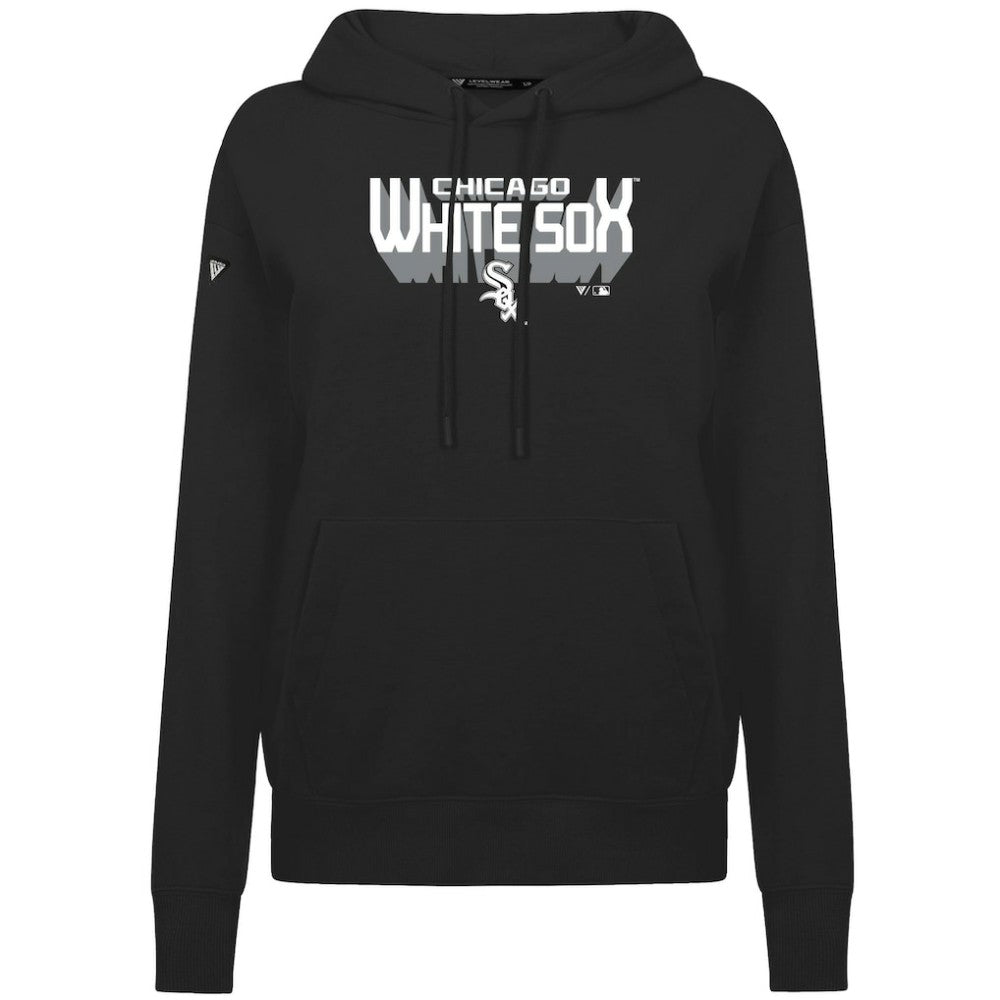 Chicago White Sox Levelwear Women's Adorn Retro 3D Pullover Hoodie Black
