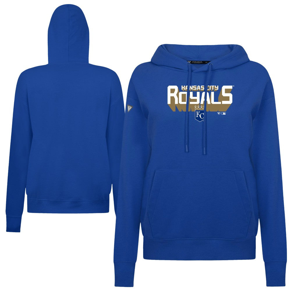 Kansas City Royals Levelwear Women's Adorn Retro 3D Pullover Hoodie Royal