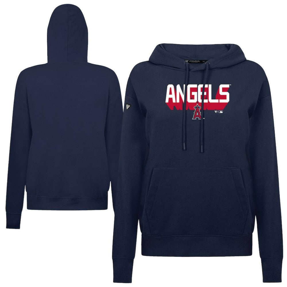 Los Angeles Angels Levelwear Women's Adorn Retro 3D Pullover Hoodie Navy