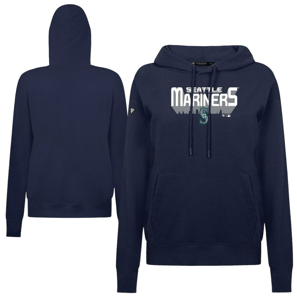 Seattle Mariners Levelwear Women's Adorn Retro 3D Pullover Hoodie Navy