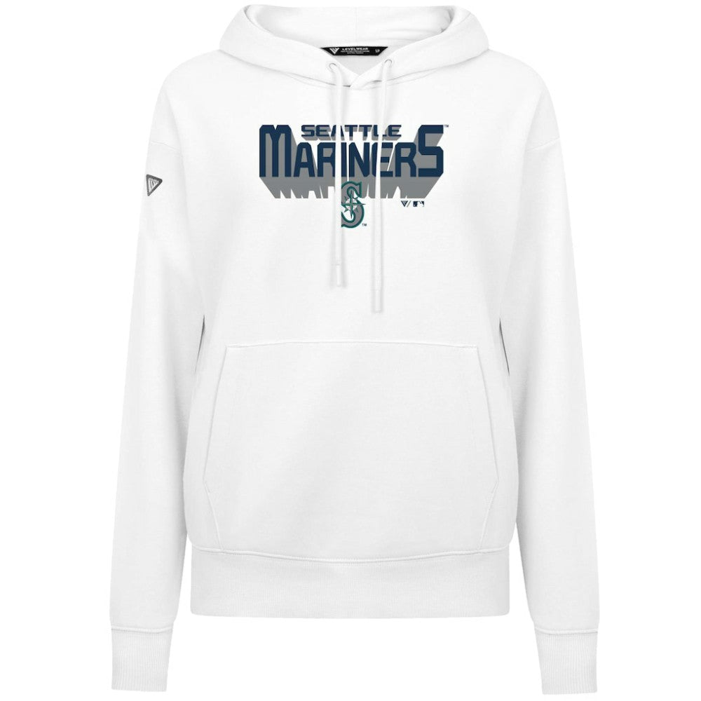 Seattle Mariners Levelwear Women's Adorn Retro 3D Pullover Hoodie White