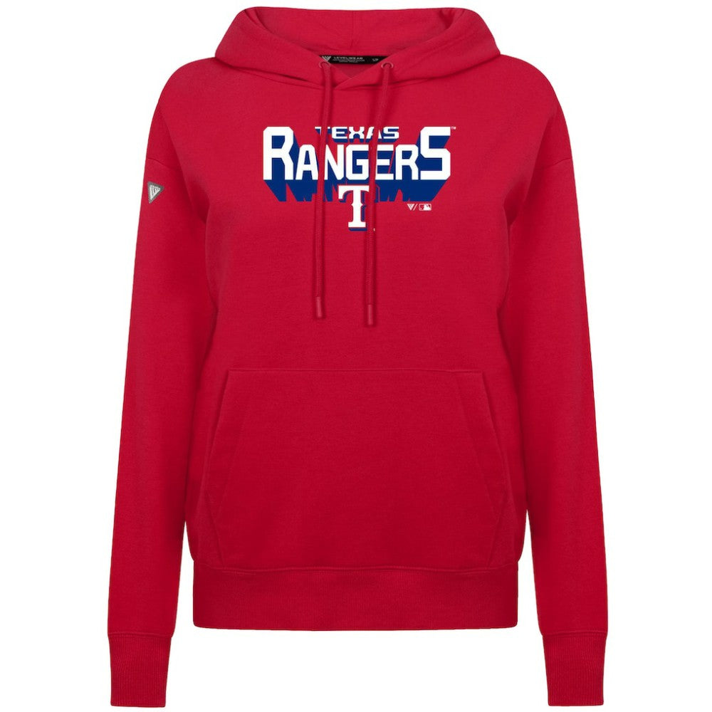 Texas Rangers Levelwear Women's Adorn Retro 3D Pullover Hoodie Red
