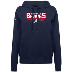 Atlanta Braves Levelwear Women's Adorn Retro 3D Pullover Hoodie Navy