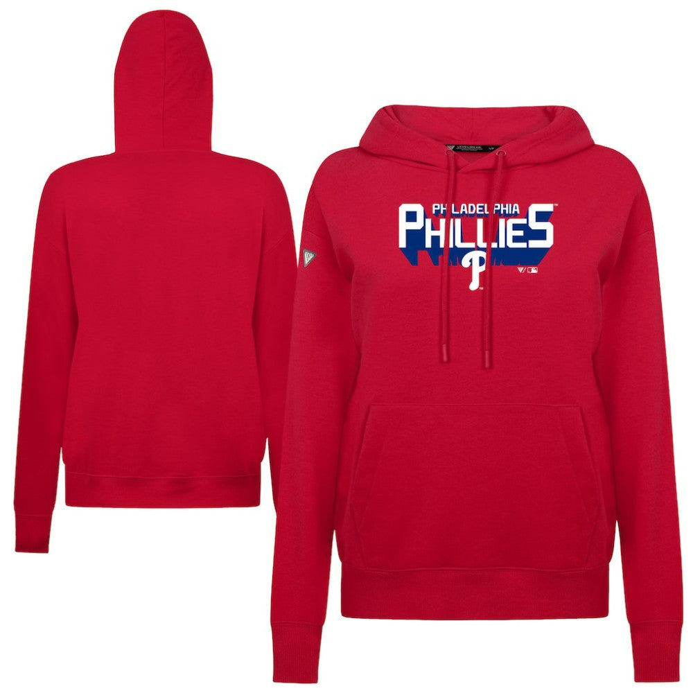 Philadelphia Phillies Levelwear Women's Adorn Retro 3D Pullover Hoodie Red