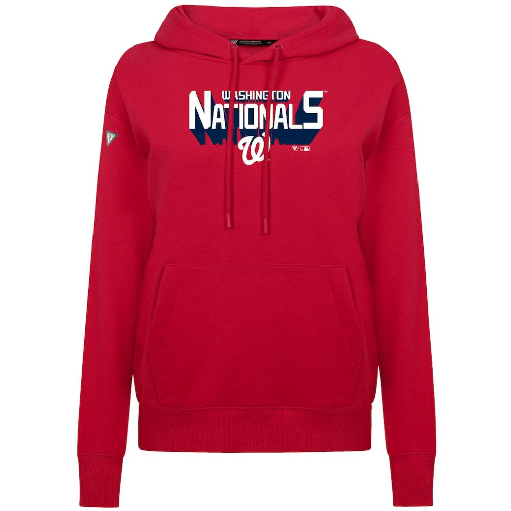 Washington Nationals Levelwear Women's Adorn Retro 3D Pullover Hoodie Red