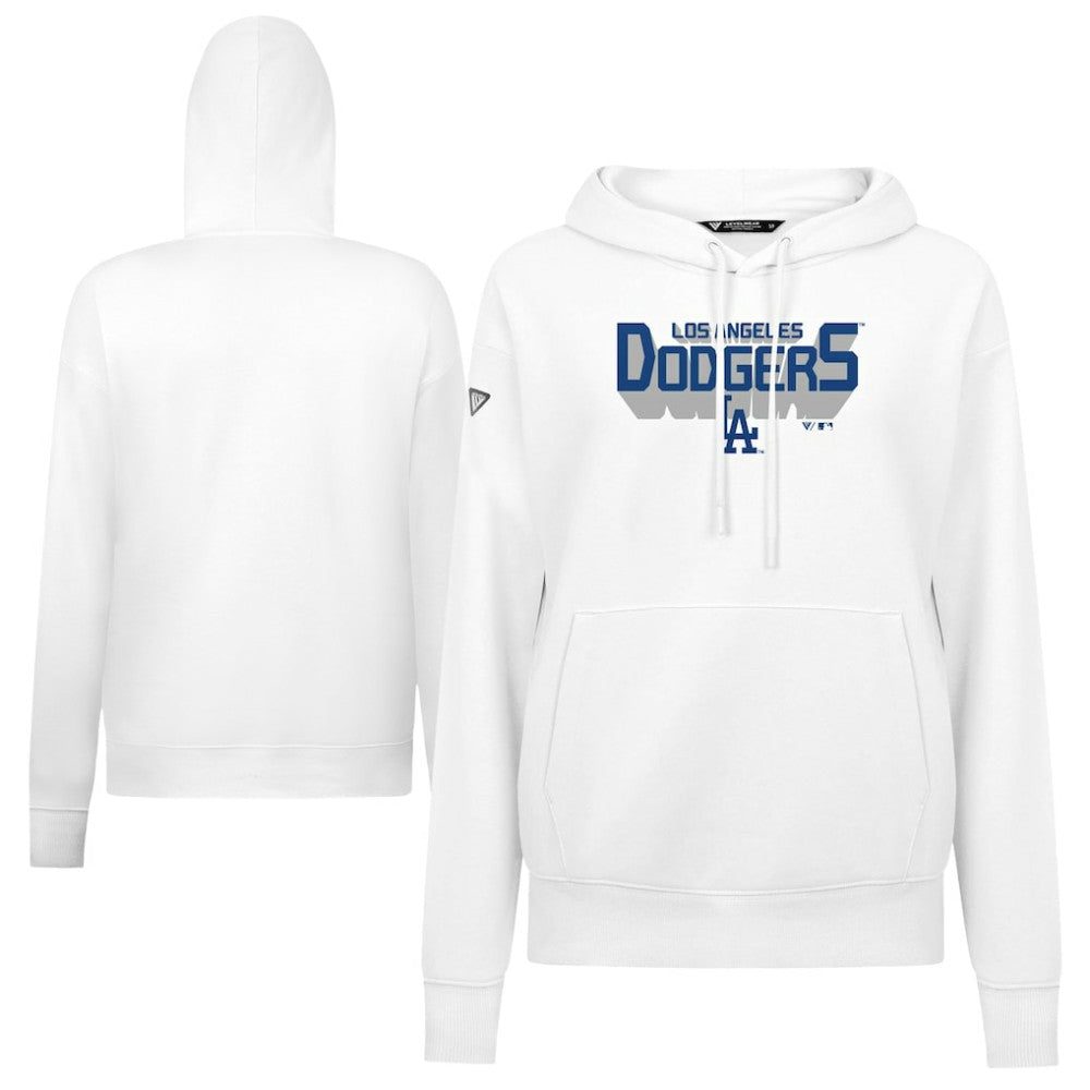 Los Angeles Dodgers Levelwear Women's Adorn Retro 3D Pullover Hoodie White