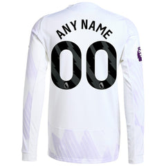 Manchester United 2025/26 Away Long Sleeve Custom Jersey - White on sale