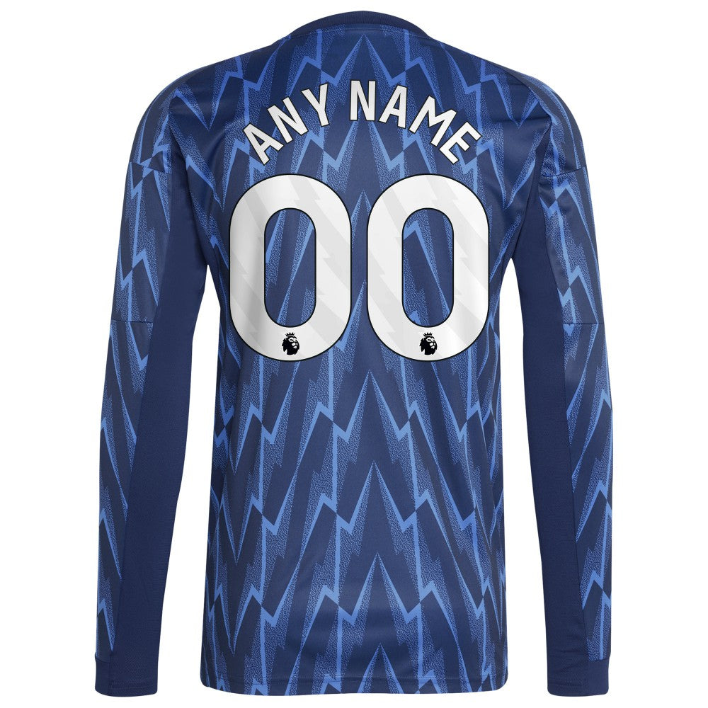 Arsenal 2025/26 Away Replica Long Sleeve Custom Jersey - Blue discount