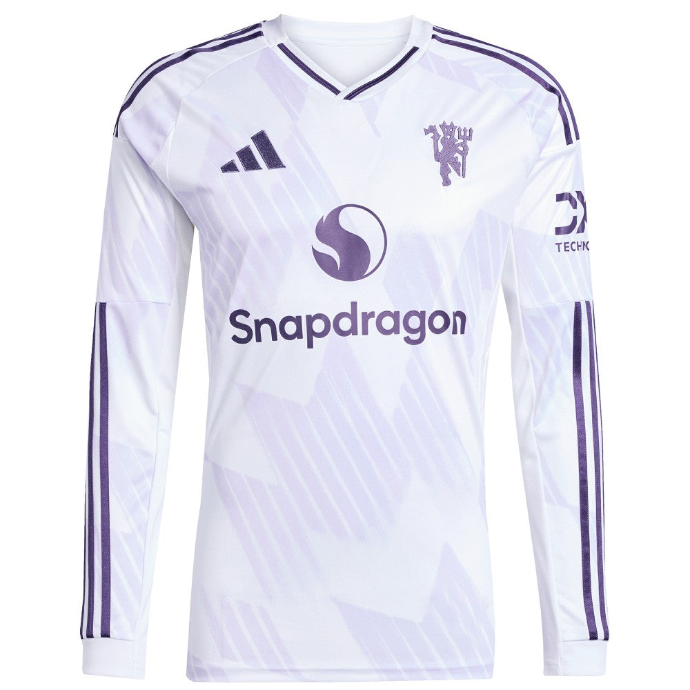Manchester United 2025/26 Away Replica Long Sleeve Custom Jersey - White discount