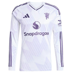 Manchester United 2025/26 Away Replica Long Sleeve Custom Jersey - White discount