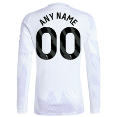Manchester United 2025/26 Away Replica Long Sleeve Custom Jersey - White discount