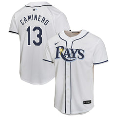 Junior Caminero Tampa Bay Rays Youth Home Player Game Jersey White