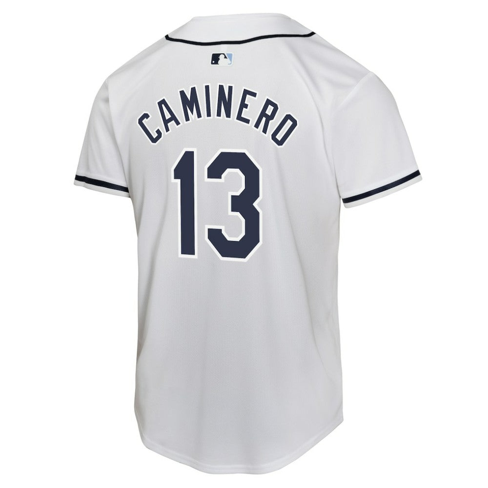Junior Caminero Tampa Bay Rays Youth Home Player Game Jersey White