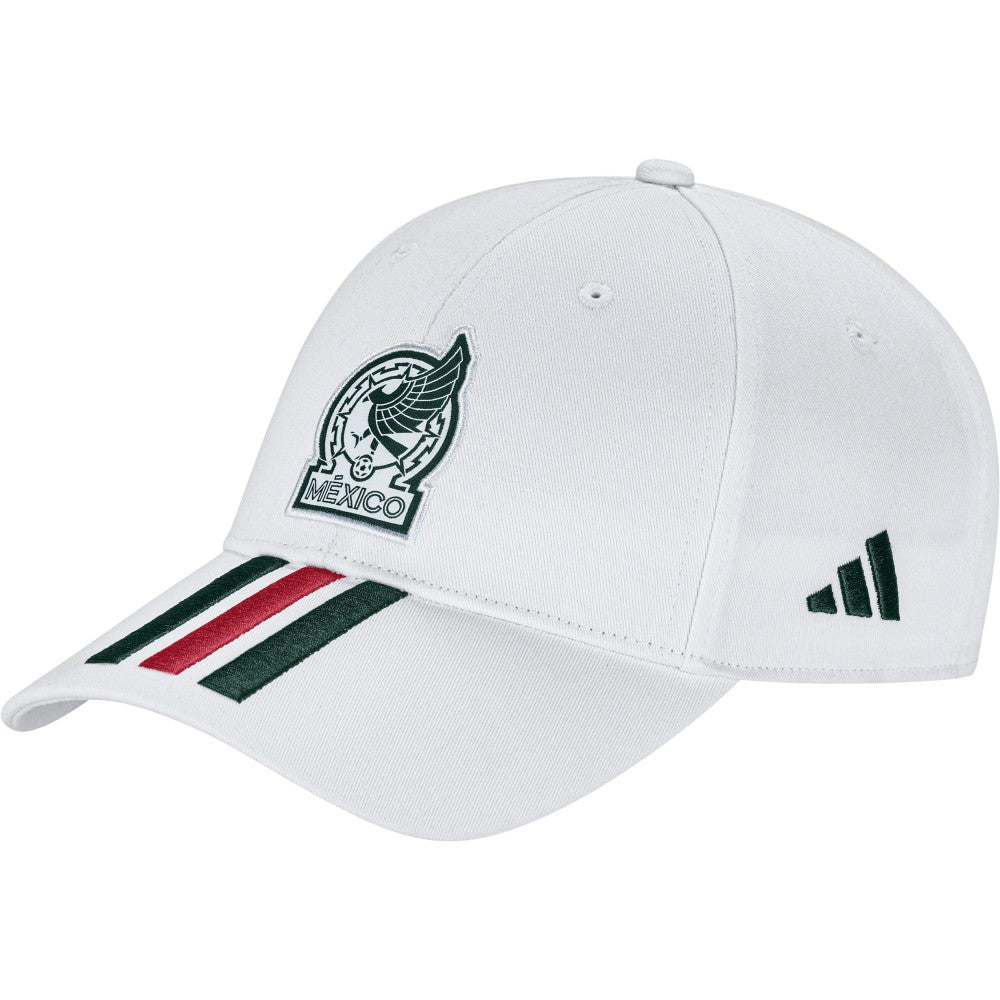 Mexico National Team Unisex FIFA x World Cup 2026 3 Stripes Baseball Adjustable Hat - White discount