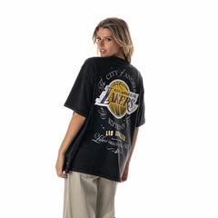Los Angeles Lakers The Wild Collective Unisex Oversized Streetwear T-Shirt - Black for sale