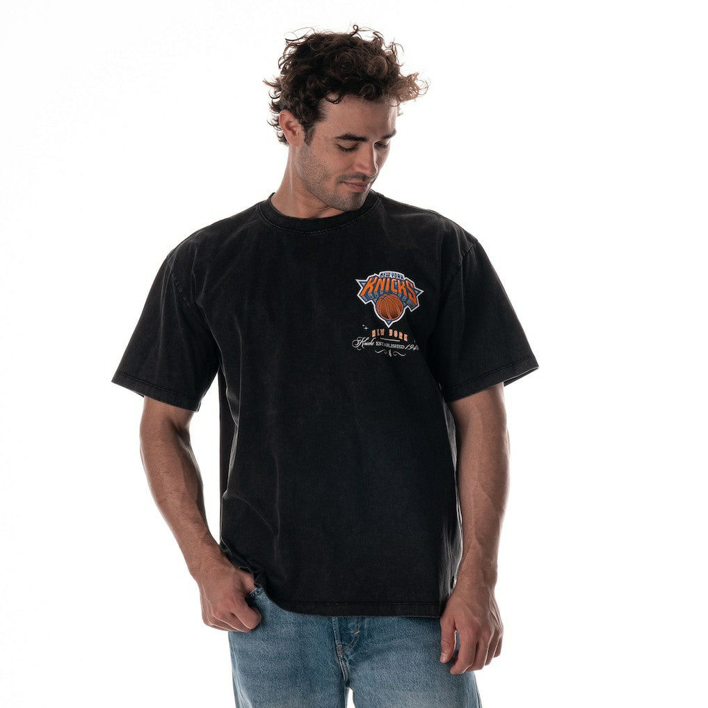 New York Knicks The Wild Collective Unisex Oversized Streetwear T-Shirt - Black on sale