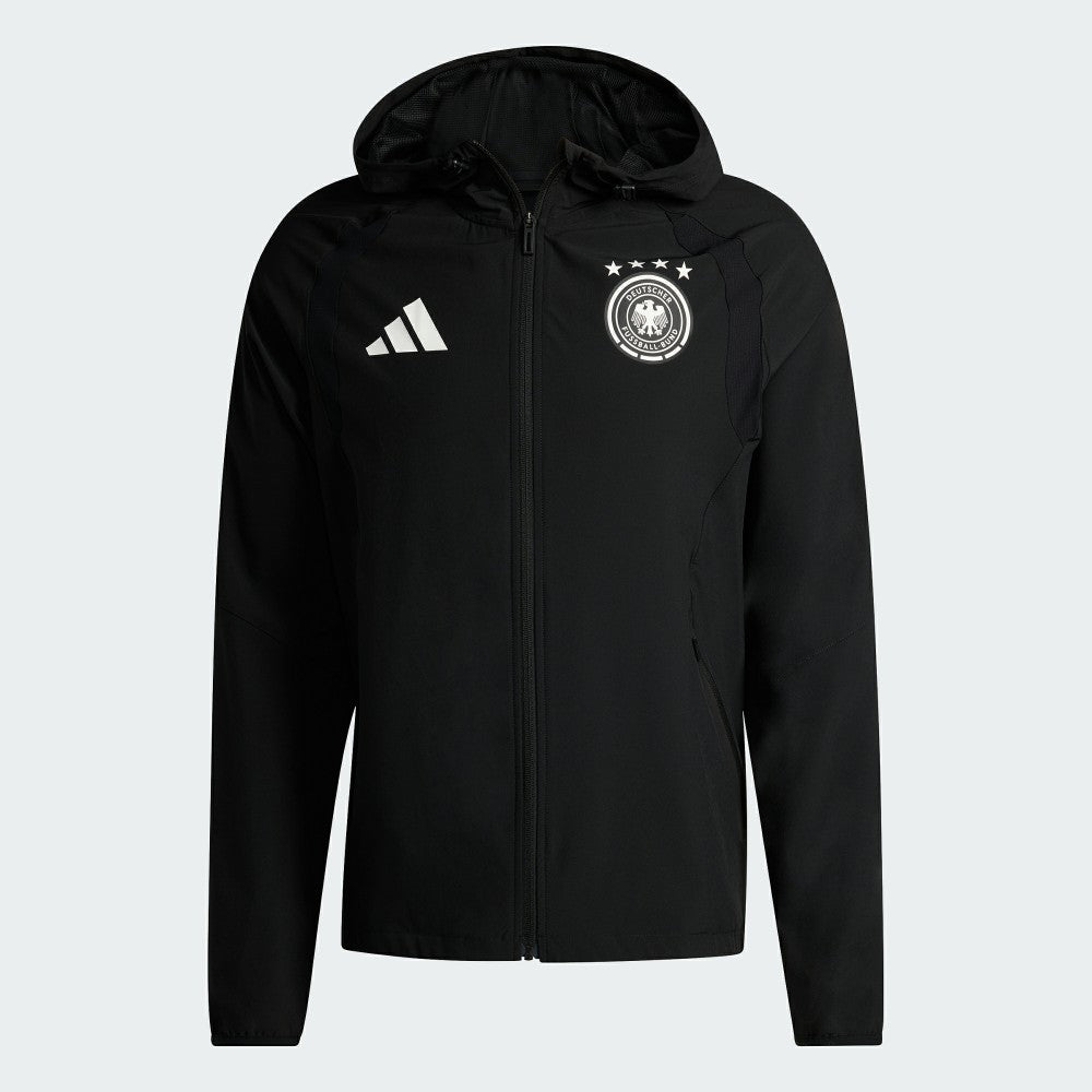 Germany National Team FIFA x World Cup 2026 Tiro Travel Raglan Full-Zip Windbreaker Hoodie - Black cheap