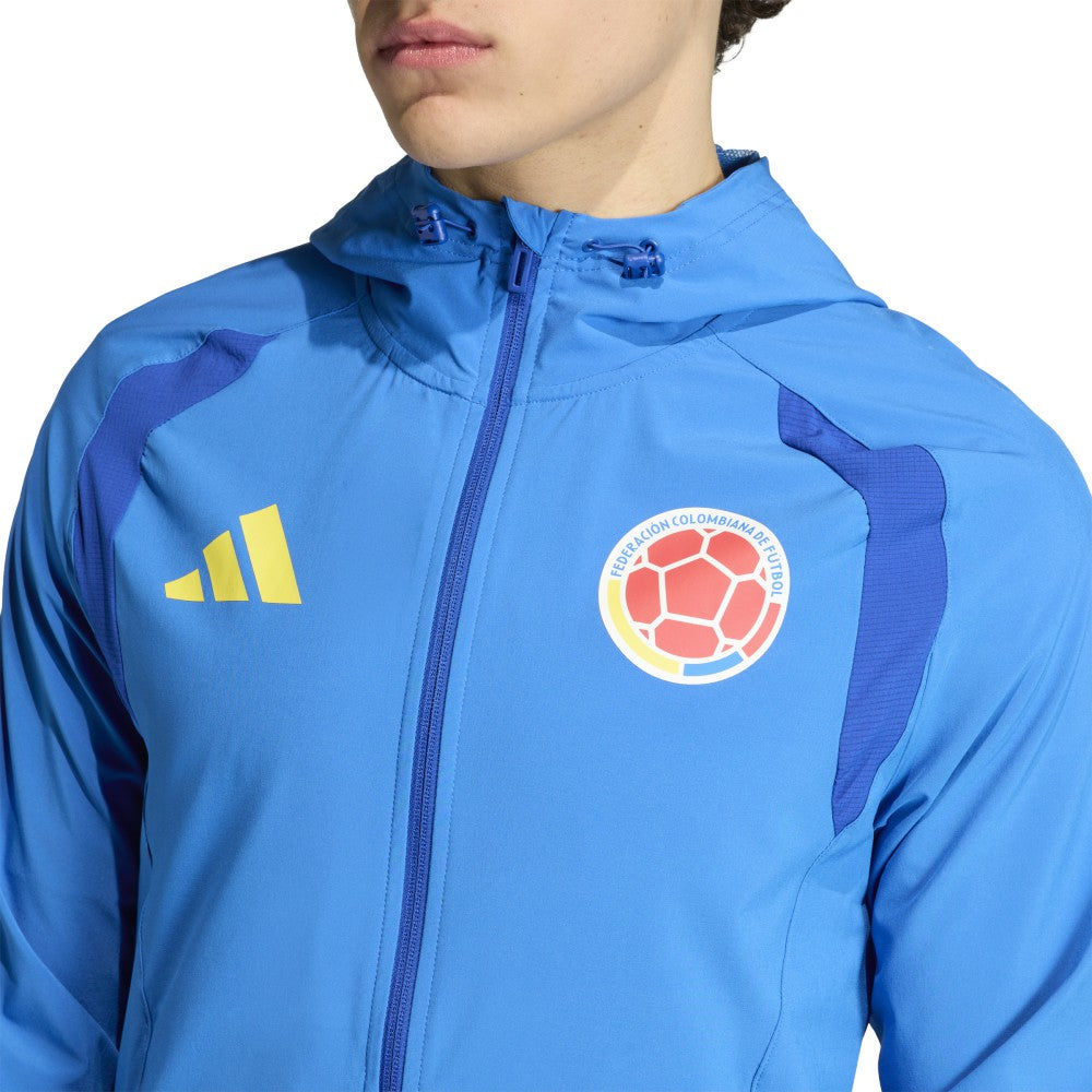 Colombia National Team FIFA x World Cup 2026 Tiro Travel Raglan Full-Zip Windbreaker Hoodie - Blue cheap