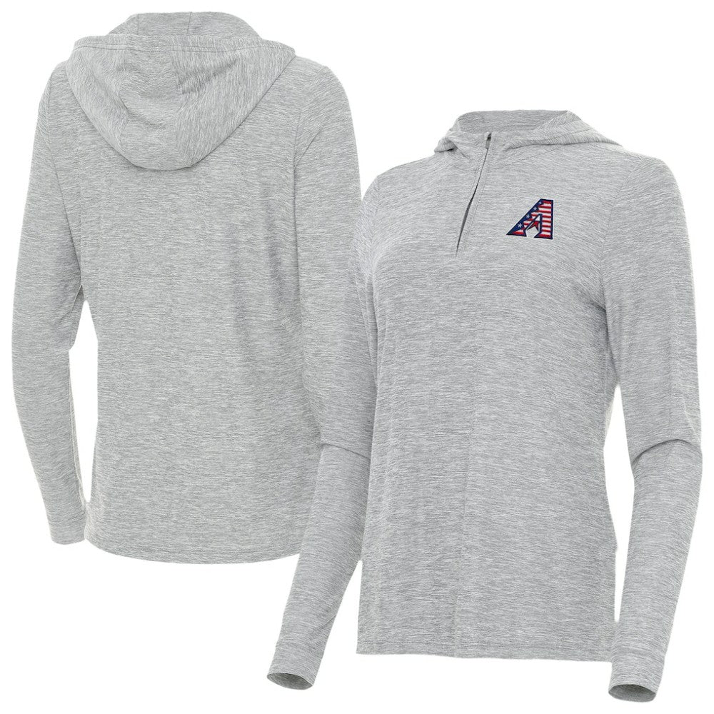 Arizona Diamondbacks Antigua Women's Daybreak Quarter-Zip Hoodie Heather Gray