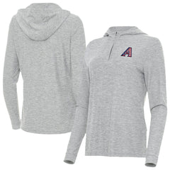 Arizona Diamondbacks Antigua Women's Daybreak Quarter-Zip Hoodie Heather Gray