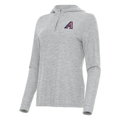 Arizona Diamondbacks Antigua Women's Daybreak Quarter-Zip Hoodie Heather Gray