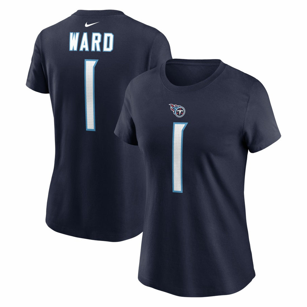 Cameron Ward Tennessee Titans Women's Name & Number T-Shirt - Navy sale