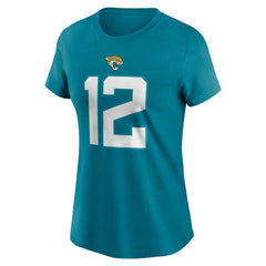 Travis Hunter Jacksonville Jaguars Women's Name & Number T-Shirt - Teal sale
