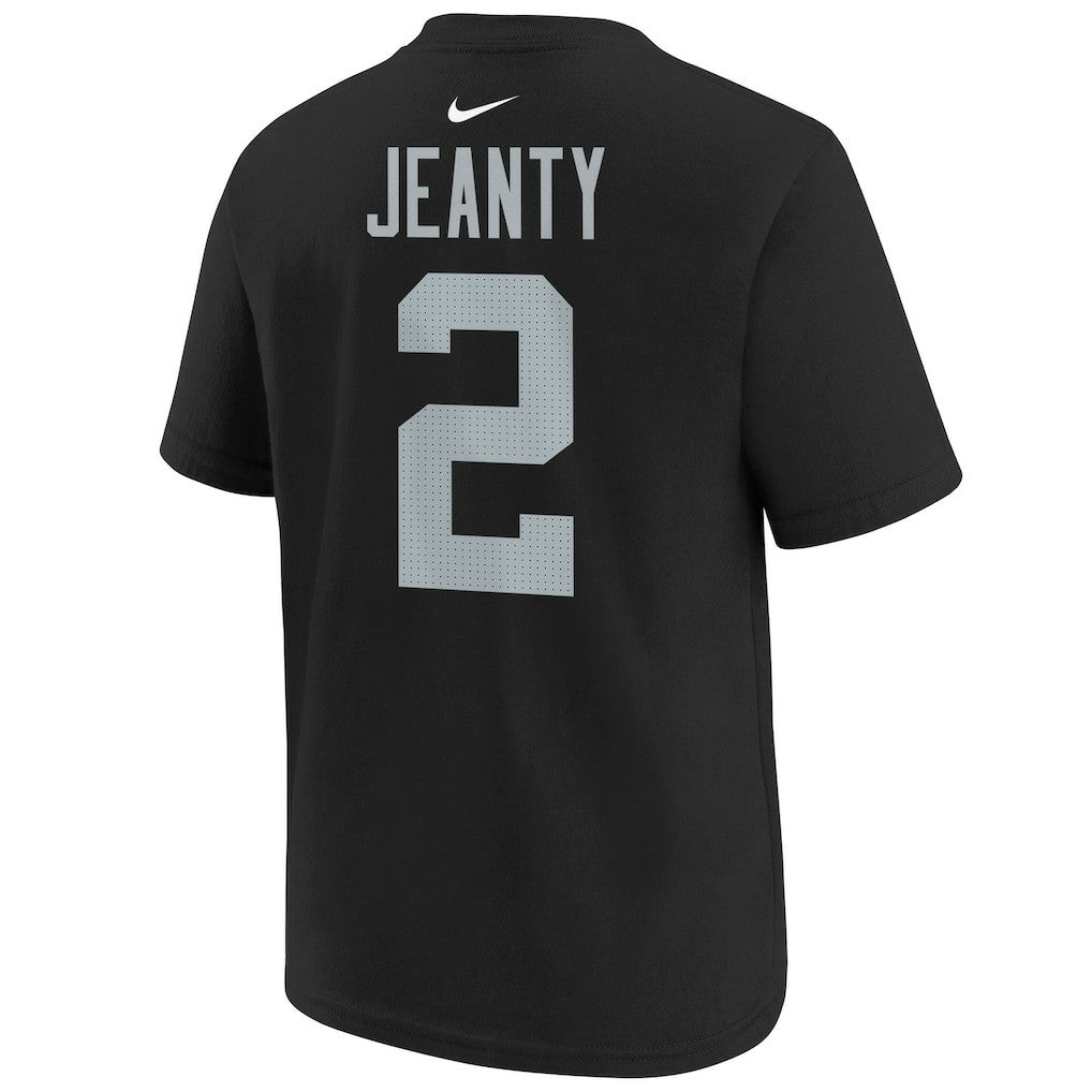 Ashton Jeanty Las Vegas Raiders Youth 2025 NFL Draft First Round Pick Name & Number T-Shirt - Black sale