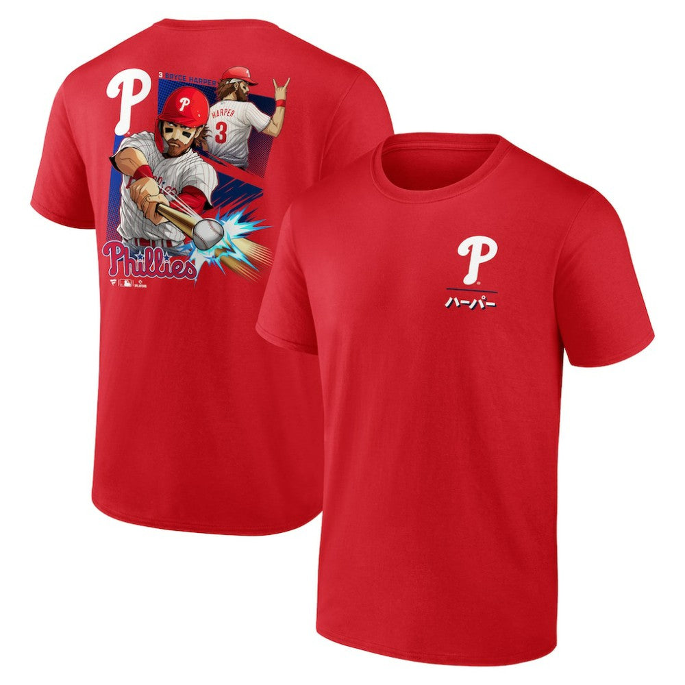 Bryce Harper Philadelphia Phillies Anime Player T-Shirt Red
