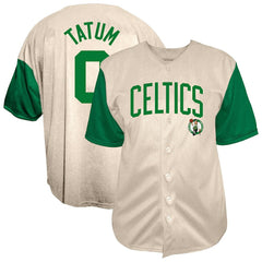 Jayson Tatum Boston Celtics Baseball Jersey - Cream cheap